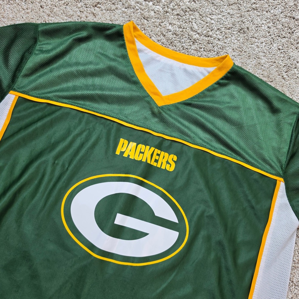 Green Bay Packers NFL Flag Football Jersey Mens Large Green Reversible Outdoor